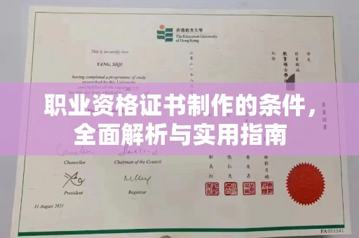 浑南职业资格证书制作的条件，全面解析与实用指南